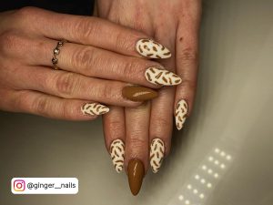 White Brown Nails With A Unique Taste