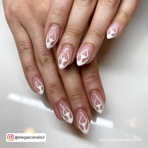 White Flame Nail Designs For A Simple Look