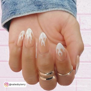 White Flame Nail On Tips Only