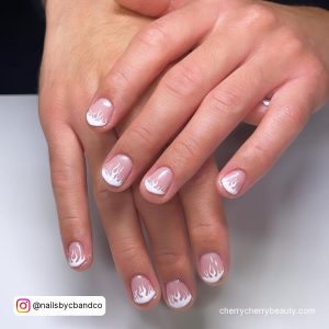 White Flames Nails For Short Length