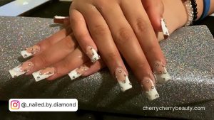 White French Tips With Rhinestones For A Daily Look