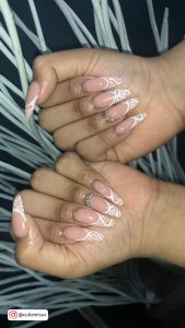 White Line Nail Art For Parties