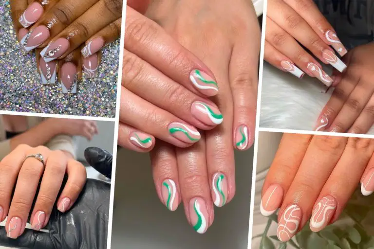 white swirl nails