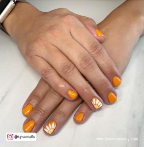 Yellow And White Flower Nails For Summers