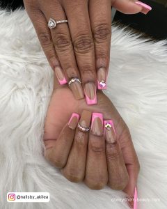 Acrylic Cute Nails With Pink Tips
