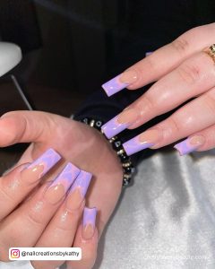 Acrylic Nail Designs With Lilac Tips