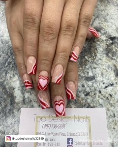 Acrylic Nail Ideas In Red And Pink