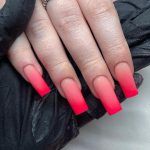 Acrylic Nail Ombre In Red