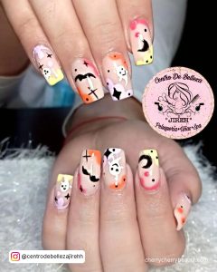 Acrylic Nails Halloween With Spooky Design