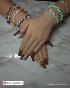 Acrylic Nails Ideas Brown In Different Shades