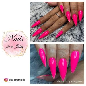 Acrylic Nails Neon Pink