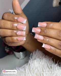Acrylic Nails Nude With White Tips