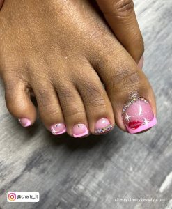 Acrylic Toe Nail Ideas With Diamonds