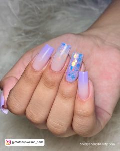 Acrylics Nails With Ombre Effect In Blue