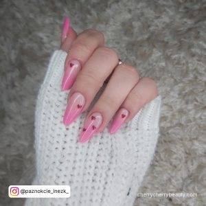 Almond Pink Ombre Nails