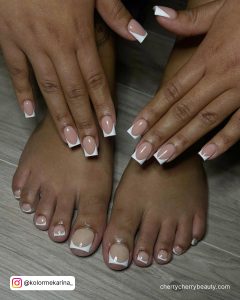 Baddie Matching Acrylic Nails And Toes In Coffin Shape