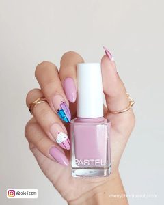 Birthday Nail Ideas In Pink With Cupcake