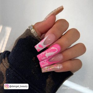 Birthday Nails Ideas With Pink And White Tips