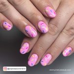 Birthday Nails Short In Pink With Confetti