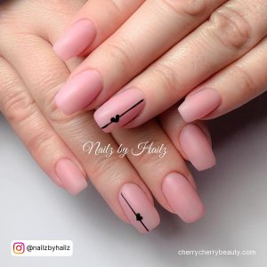 Black And Nude Pink Nails