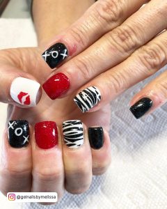 Black Red And White Nail Designs