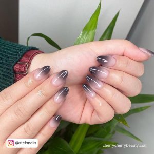 Black To Clear Ombre Nails
