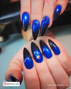 Blue Black Ombre Nails