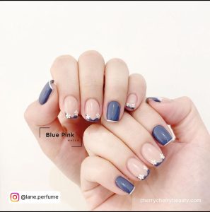 Blue Pink Nails