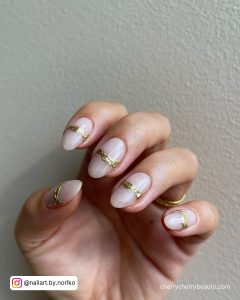 Blush Pink And Gold Nails