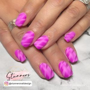 Bright Pink Matte Nails