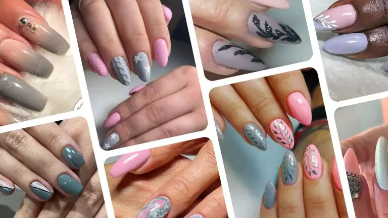 pink n grey nails
