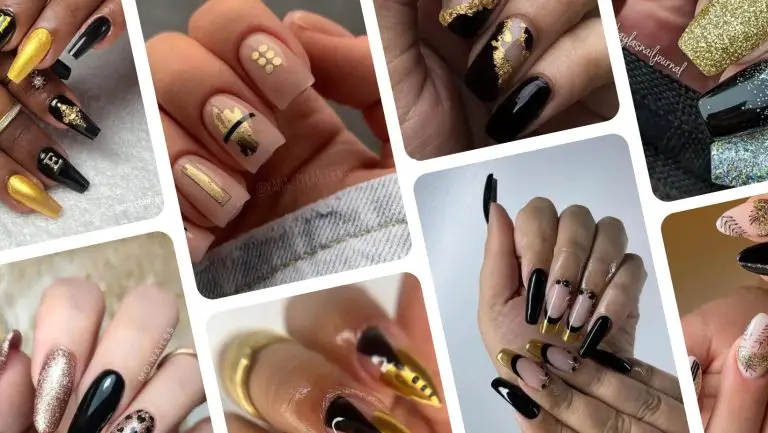 black and gold nails