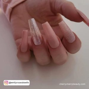 Clear Pink Long Coffin Nails