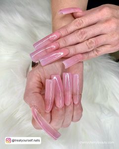 Clear Pink Nails Long