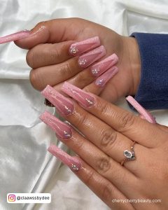 Coffin Light Pink Nails