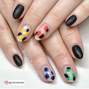 Colorful Nails Matte Black