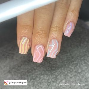 Cute Acrylic Nail Designs For Spring With Swirls