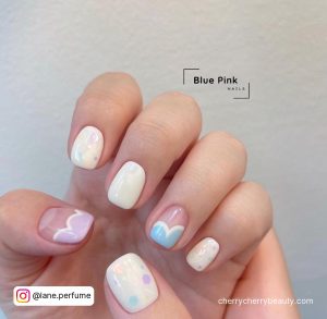 Cute Pink And Blue Nails