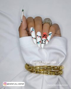 Cute White Birthday Nails With Decorations