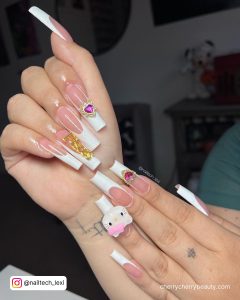 Cute White Birthday Nails With Embellishments