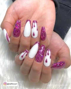 Diy Acrylic Nails In White And Pink