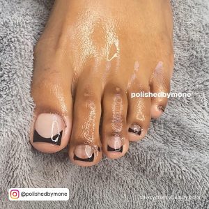 French Tip Acrylic Toe Nails In Black