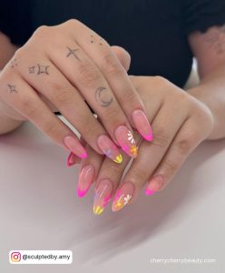 French Tip Nails Pink