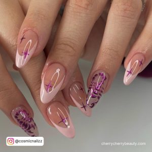 Glam Birthday Acrylic Nails With Pink Tips And Design