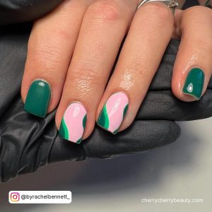 Green And Pink Nail Ideas