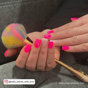 Hot Pink Acrylic Nails Designs