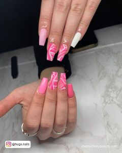 Hot Pink Coffin Nails