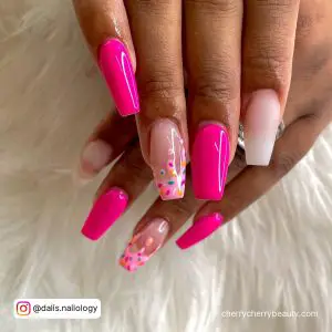 Hot Pink Dip Nails