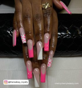 Hot Pink Long Nail Designs