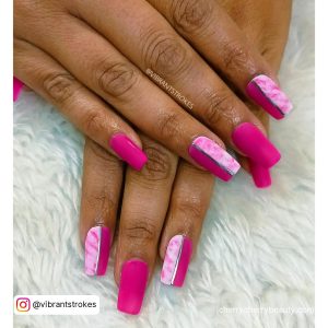 Hot Pink Matte Nail Designs